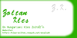 zoltan kles business card